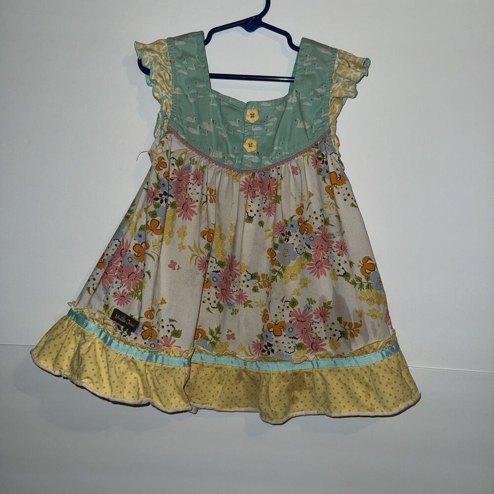 MATILDA JANE Four Square Shabby Tunic The Adventure Begins Floral Swans Size 10